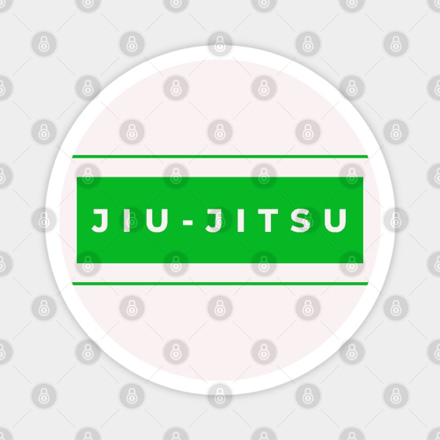 BJJ Jiu Jitsu Minimal Green Magnet by HootVault